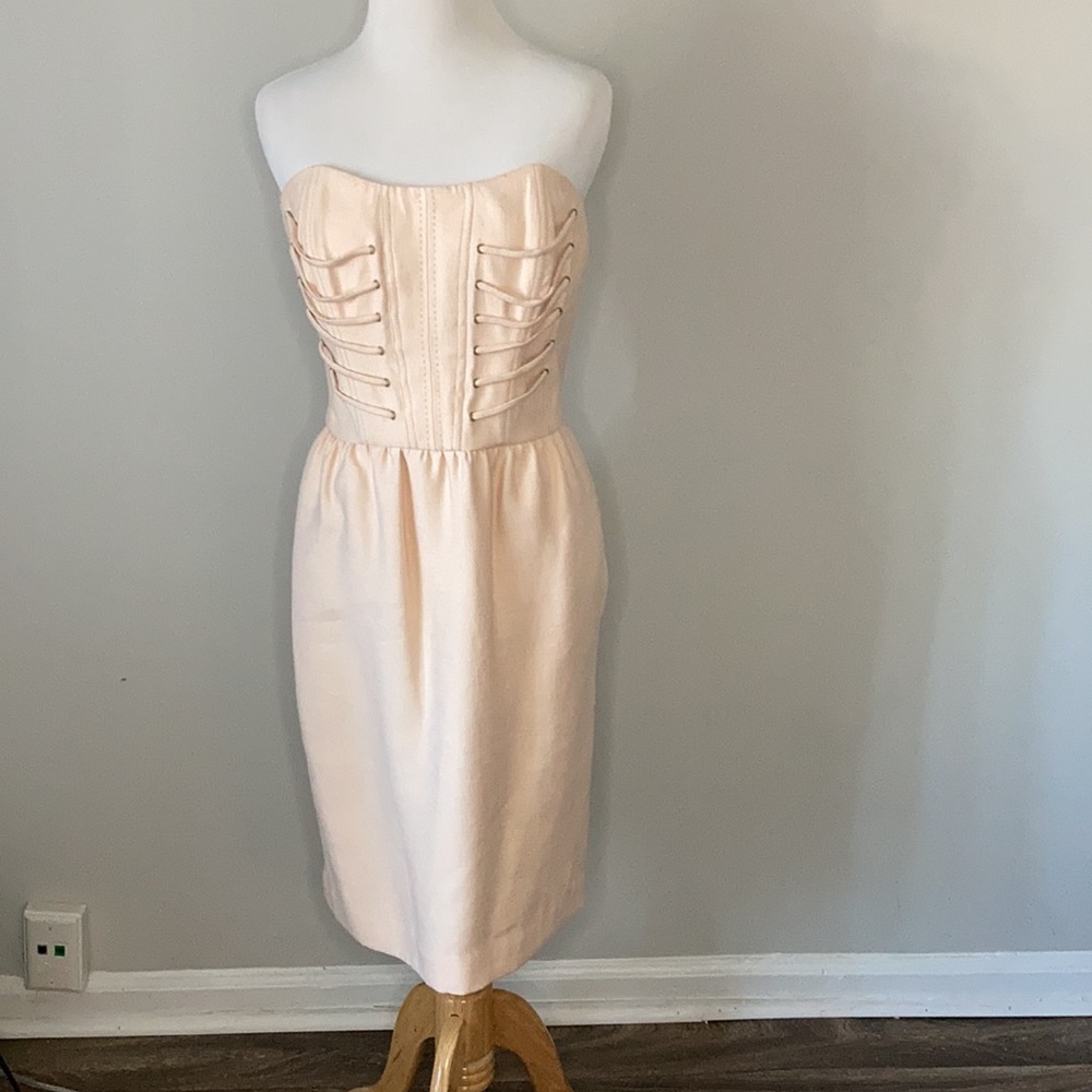 NWT Rachel Roy Bustier Dress Sz 6 Neutral Tone - Picture 2 of 9